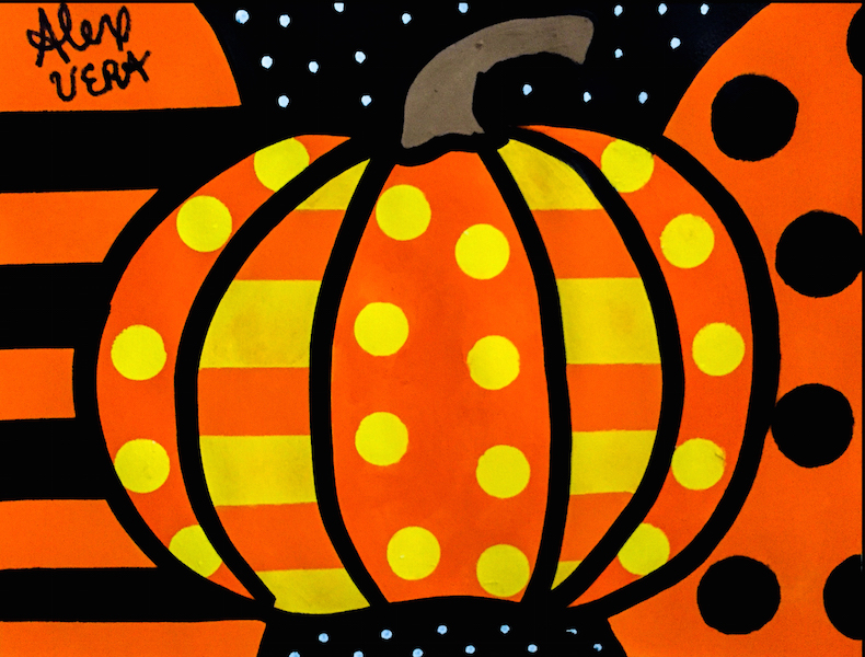 790x600 Halloween Pumpkin, Original Pop Art Painting - Pumpkin Art Painting
