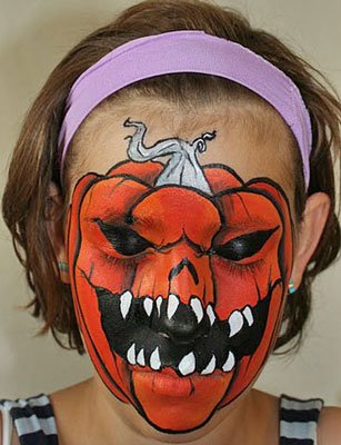 307x400 How To Make A Scary Halloween Pumpkin Face Paint Look Popsugar - Pumpkin Face Painting