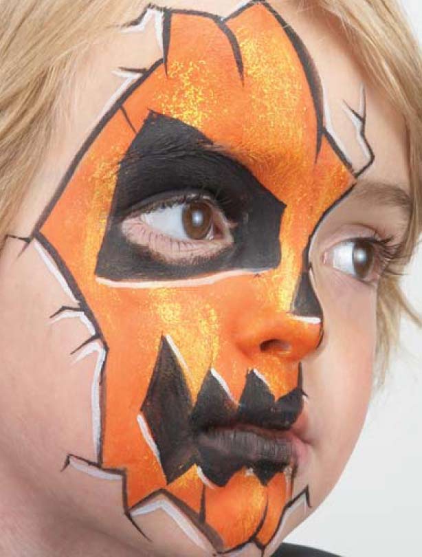 614x810 Step Step Pumpkin Face Paint Idea Goodtoknow Pumpkin Faces - Pumpkin Face Painting