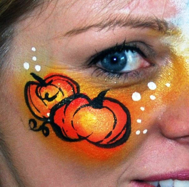 606x600 Pumpkin Face Paint - Pumpkin Face Painting