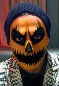 236x342 Scary Scarecrow Makeup For Men - Pumpkin Face Painting