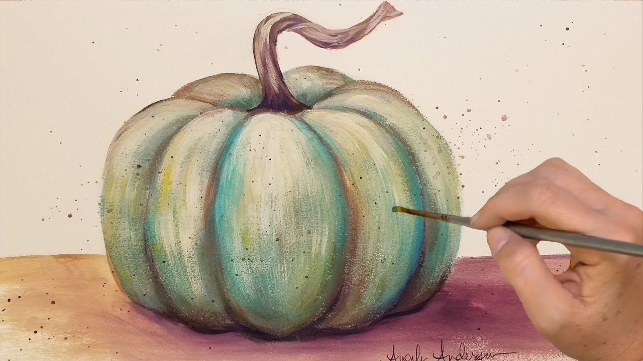 1280x720 Easy Acrylic Tutorial Pumpkin On Burlap Canvas Live Painting - Pumpkin Painting On Canvas