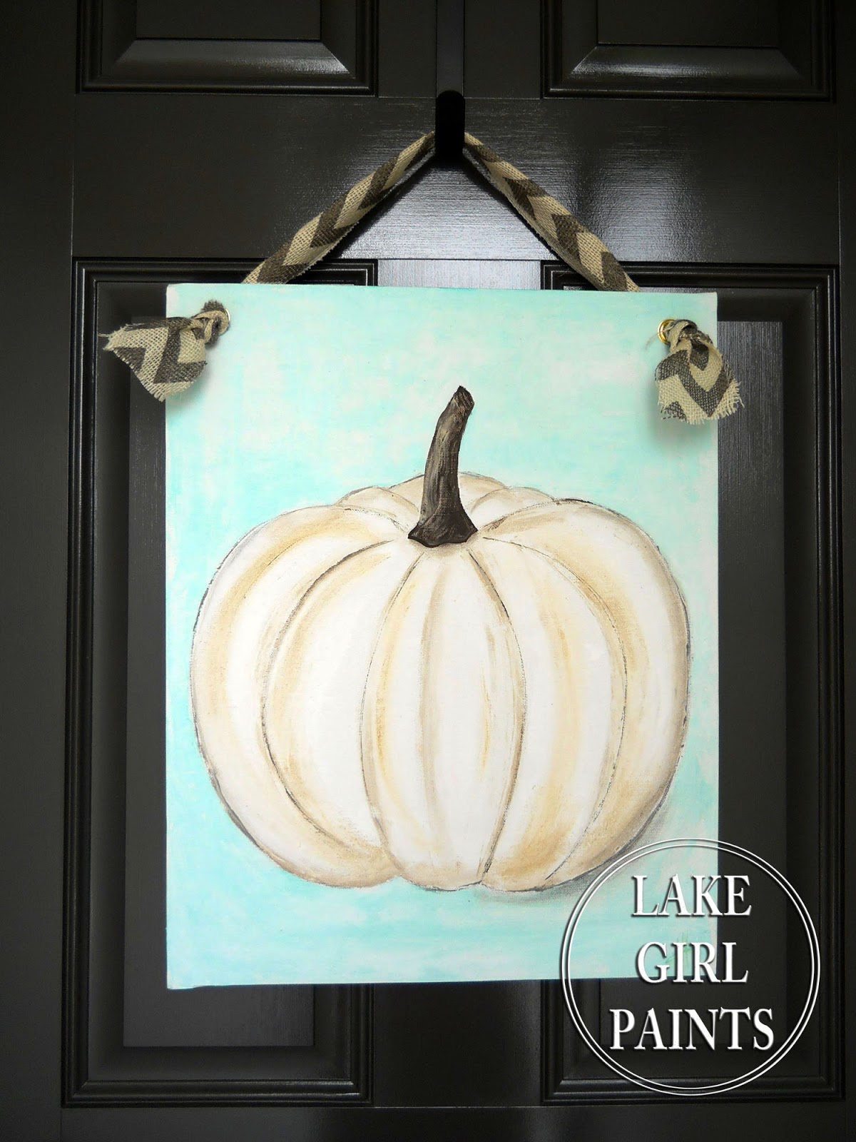 1200x1600 Lake Girl Paints How To Paint A Canvas Pumpkin Door Hanging - Pumpkin Painting On Canvas