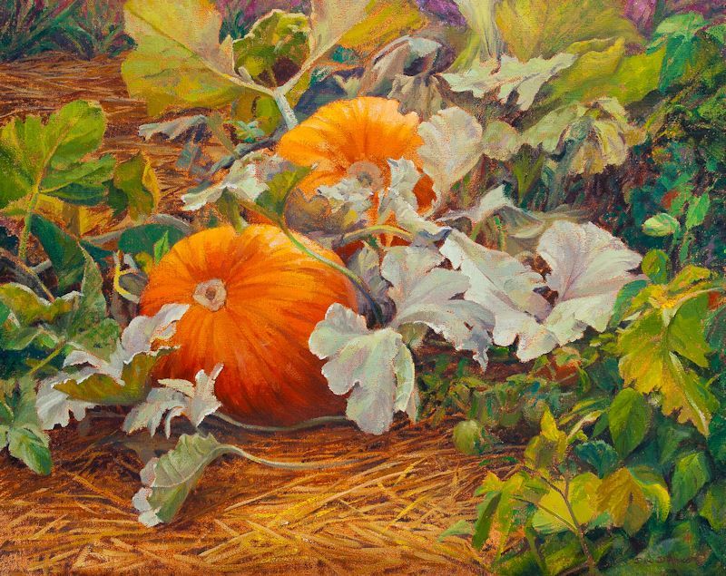 800x635 The Pumpkin Patch Oil Painting By Dan D'Amico All Things - Pumpkin Patch Painting