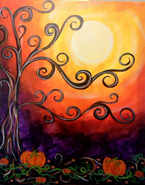 490x625 Curly Pumpkin Patch Social Drinking Amp Painting In Oklahoma City - Pumpkin Patch Painting