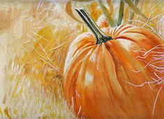 Pumpkin Watercolor Painting