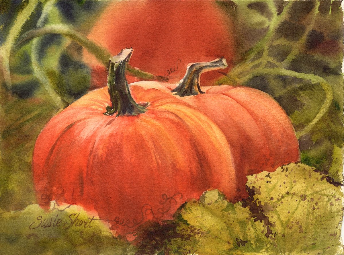 1200x889 Pumpkins,secondary Colors - Pumpkin Watercolor Painting
