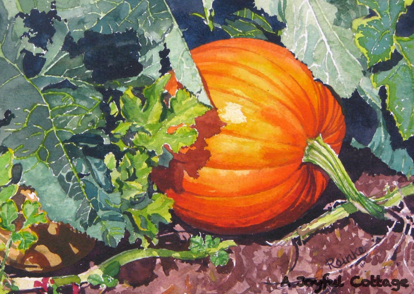 1600x1137 A Joyful Cottage Pumpkin Print Giveaway - Pumpkin Watercolor Painting