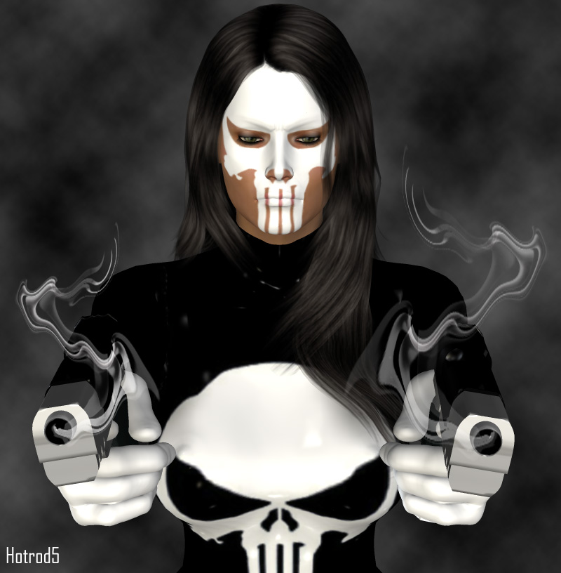 800x816 La Femme Punisher 11 War Paint By Hotrod5 - Punisher Skull Face Painting