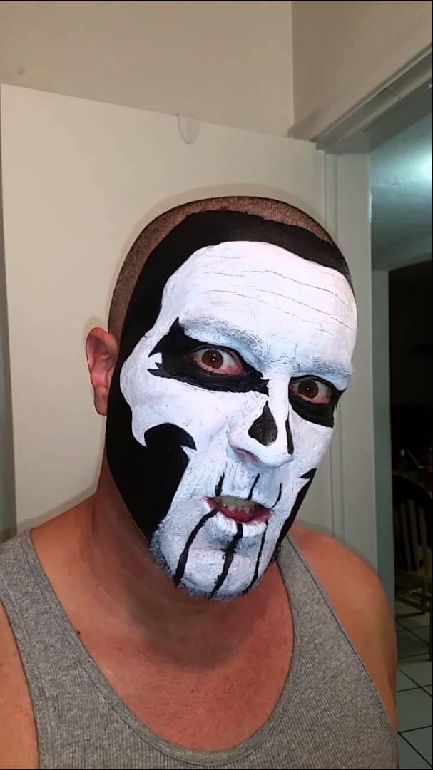 607x1080 Face Paint Of The Punisher Skull Is Complete. - Punisher Skull Face Painting