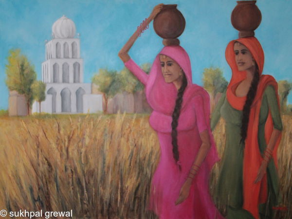 600x450 Punjabi Village Girls - Punjabi Painting