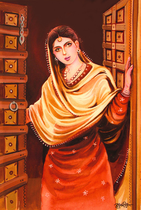 283x421 Punjabi Indian Art Painting Sunset )waiting And Hoping - Punjabi Painting