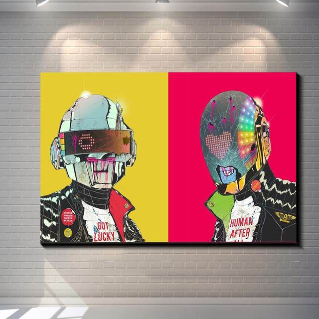 640x640 Online Shop Vintage Abstract Daft Punk Painting Picture Canvas - Punk Painting