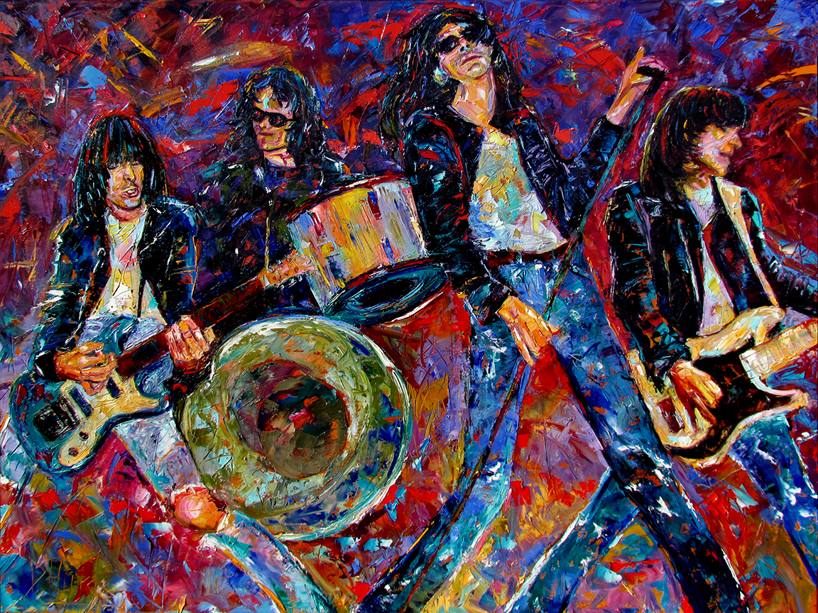 1152x864 Debra Hurd Original Paintings And Jazz Art The Ramones Oil - Punk Painting