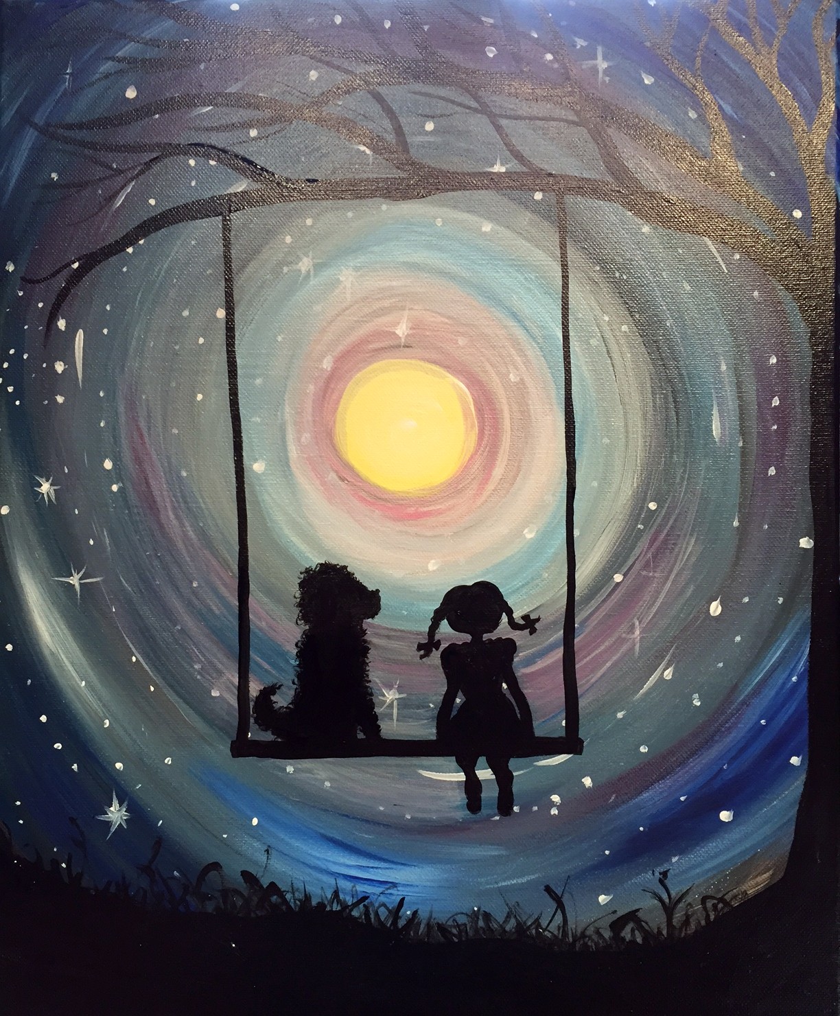 1224x1480 Puppy Love Swing Canvas Painting Event Presented By Painting - Puppy Love Painting