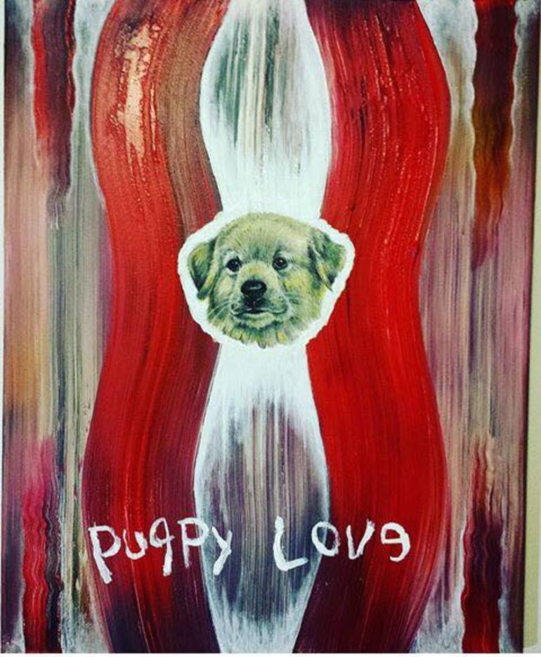 770x934 Saatchi Art Puppy Love Collage By Aldo Bishop - Puppy Love Painting