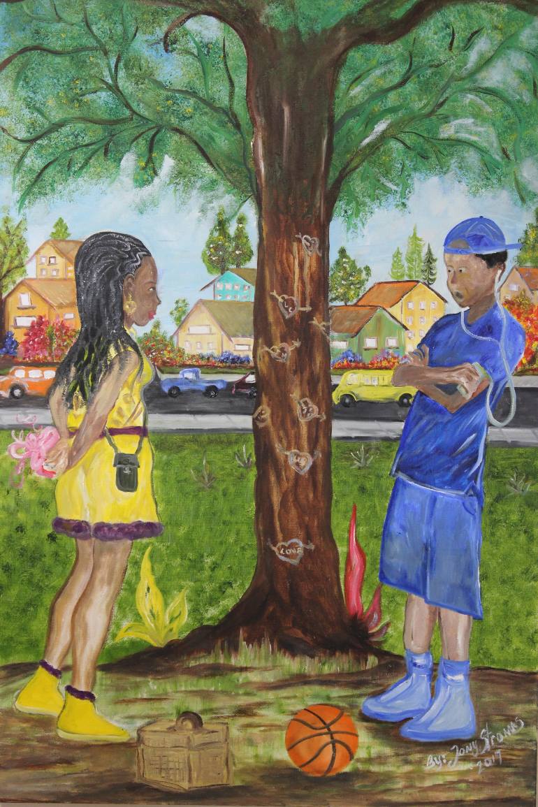 770x1155 Saatchi Art Puppy Love Painting By Tony Stromas - Puppy Love Painting