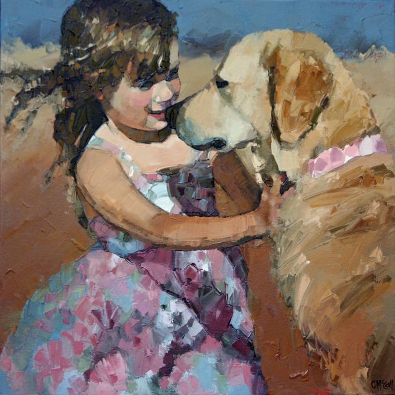 770x770 Saatchi Art Puppy Love Vi Painting By Claire Mccall - Puppy Love Painting