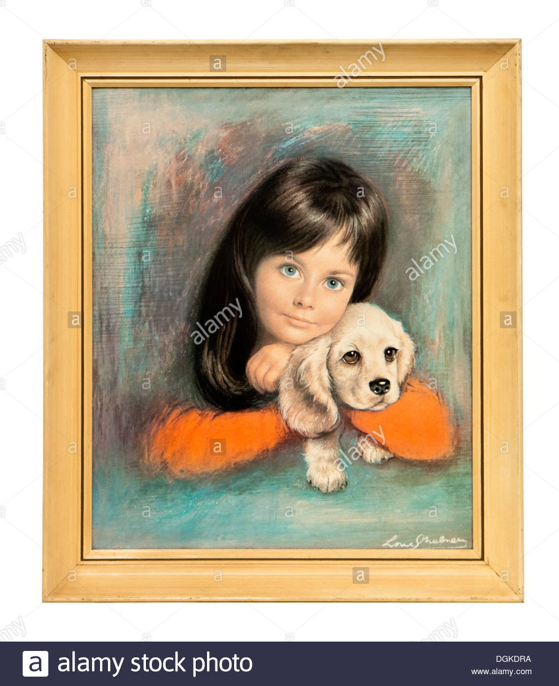 1134x1390 Vintage Framed Print, Puppy Love By Louis Shabner Stock Photo - Puppy Love Painting