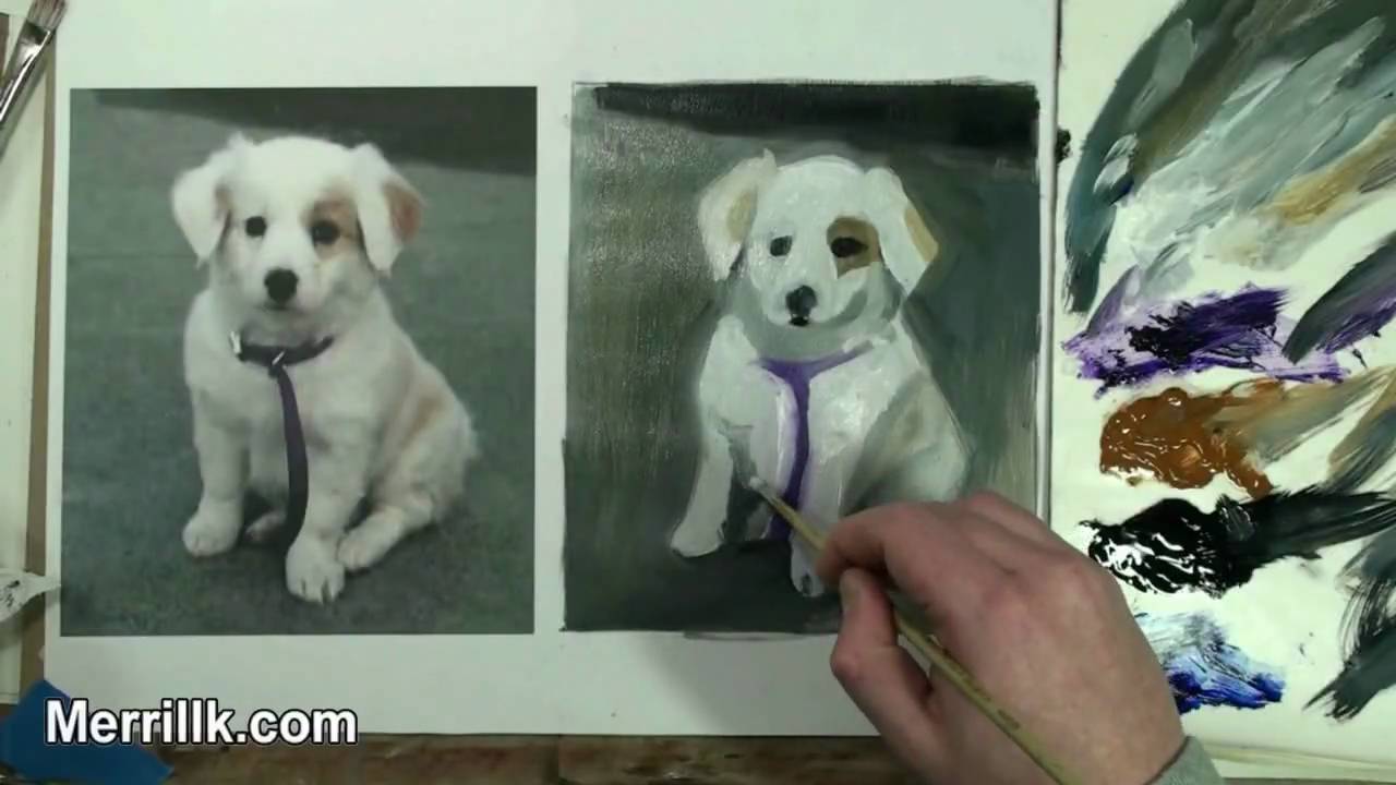1280x720 Learn Oil Painting 12 How To Paint A Puppy Dog - Puppy Painting