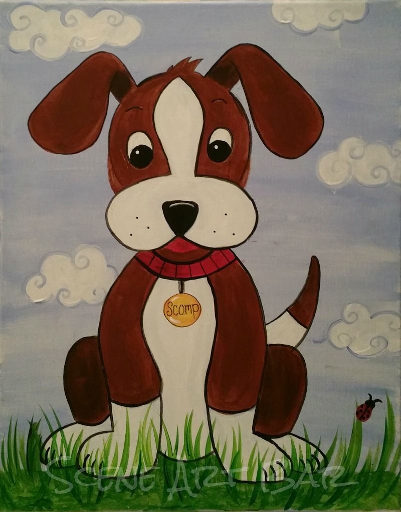 800x1022 Step By Step Puppy Dog Acrylic Painting For Children Beginner - Puppy Painting