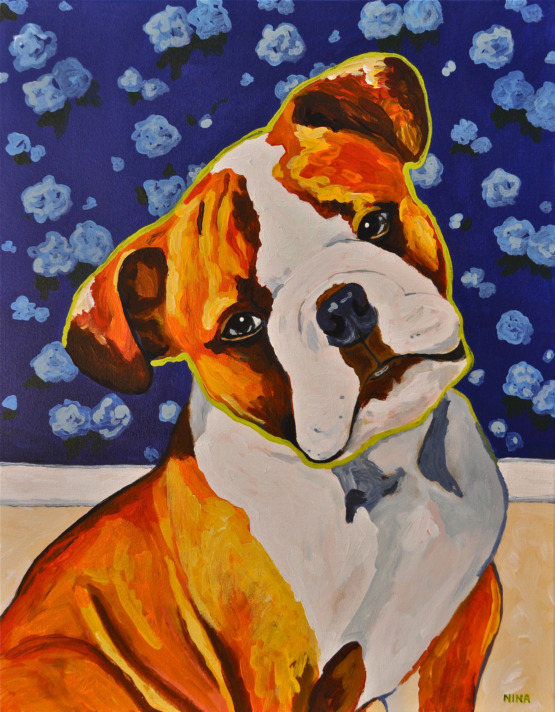 2354x3020 Puppy Painting Nina Huang Paintings - Puppy Painting