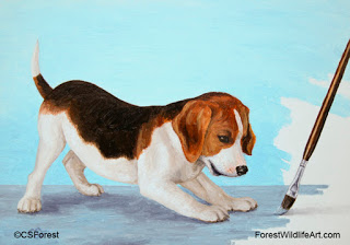 320x224 Crista Forest's Animals Amp Art Beagle Puppy Painting On Etsy - Puppy Painting
