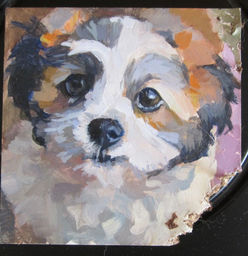 1040x1075 Day 16, Puppy - Puppy Painting