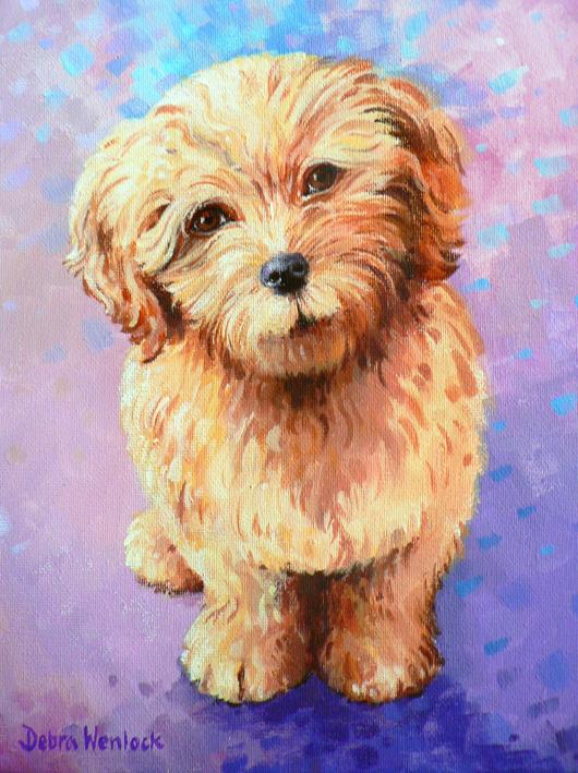 530x709 Debra Wenlock Art - Puppy Painting