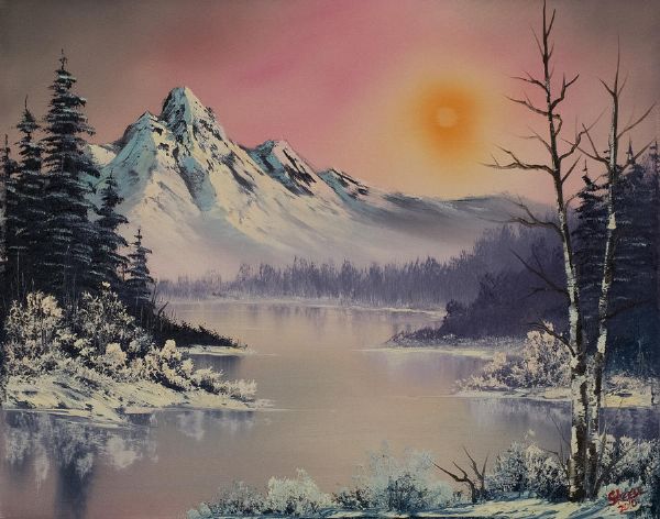 600x472 Bob Ross Winter Frost Painting - Purchase Bob Ross Original Painting