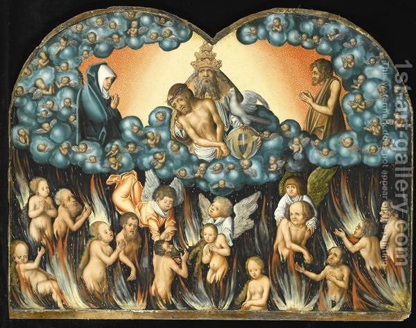 600x473 The Descent Into Purgatory (After) Lucas The Elder Cranach - Purgatory Painting