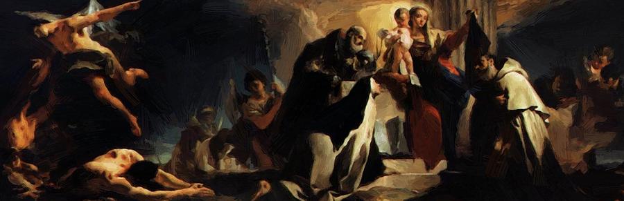900x291 The Madonna Of Carmel And The Souls Of The Purgatory Painting By - Purgatory Painting