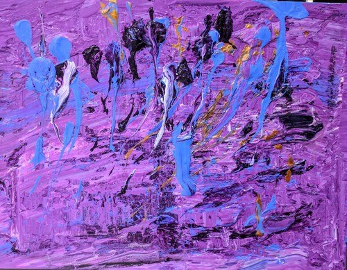 500x389 Garden Of Hope 2 Niam Jain Autism Artist Abstract Art - Purple Abstract Painting