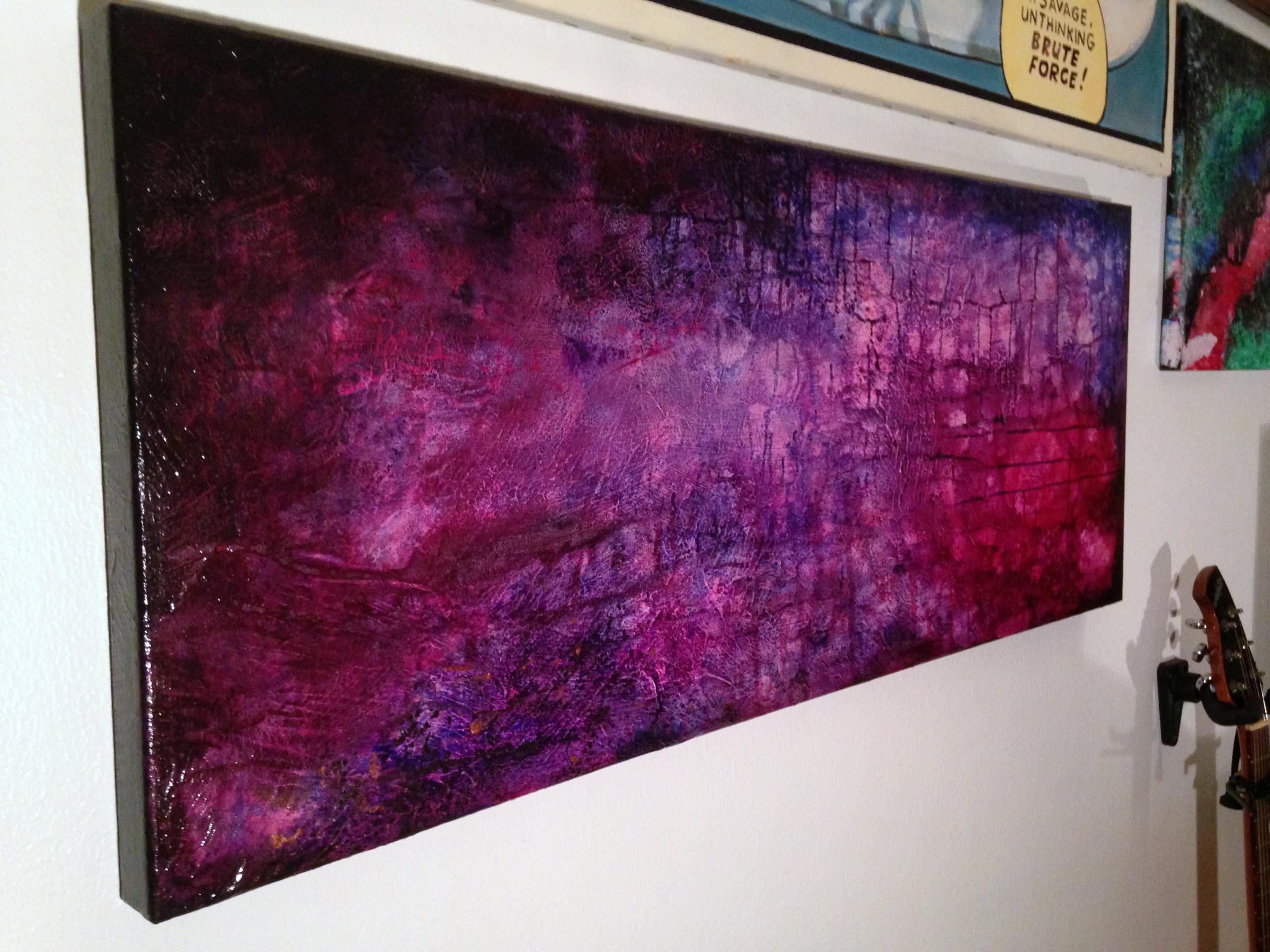 2612x1959 Sedona Sunset Contemporary Abstract Painting 40 X16 In. Mars - Purple Abstract Painting
