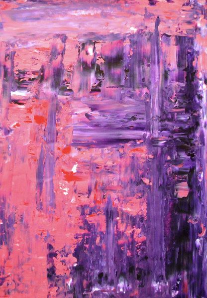 416x598 Acrylic Abstract Art Painting Pink, Purple, Red, White - Purple Abstract Painting