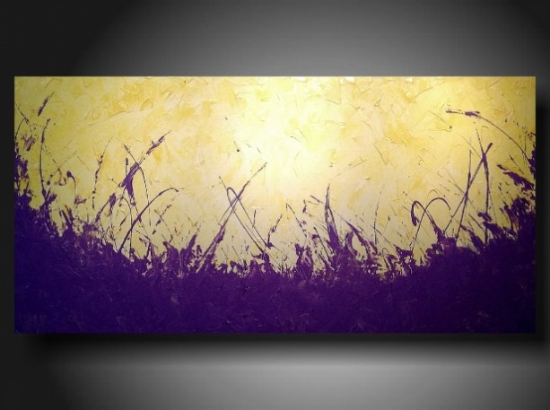 613x457 Art Original Abstract Painting Modern Landscape Painting Bright P - Purple Abstract Painting
