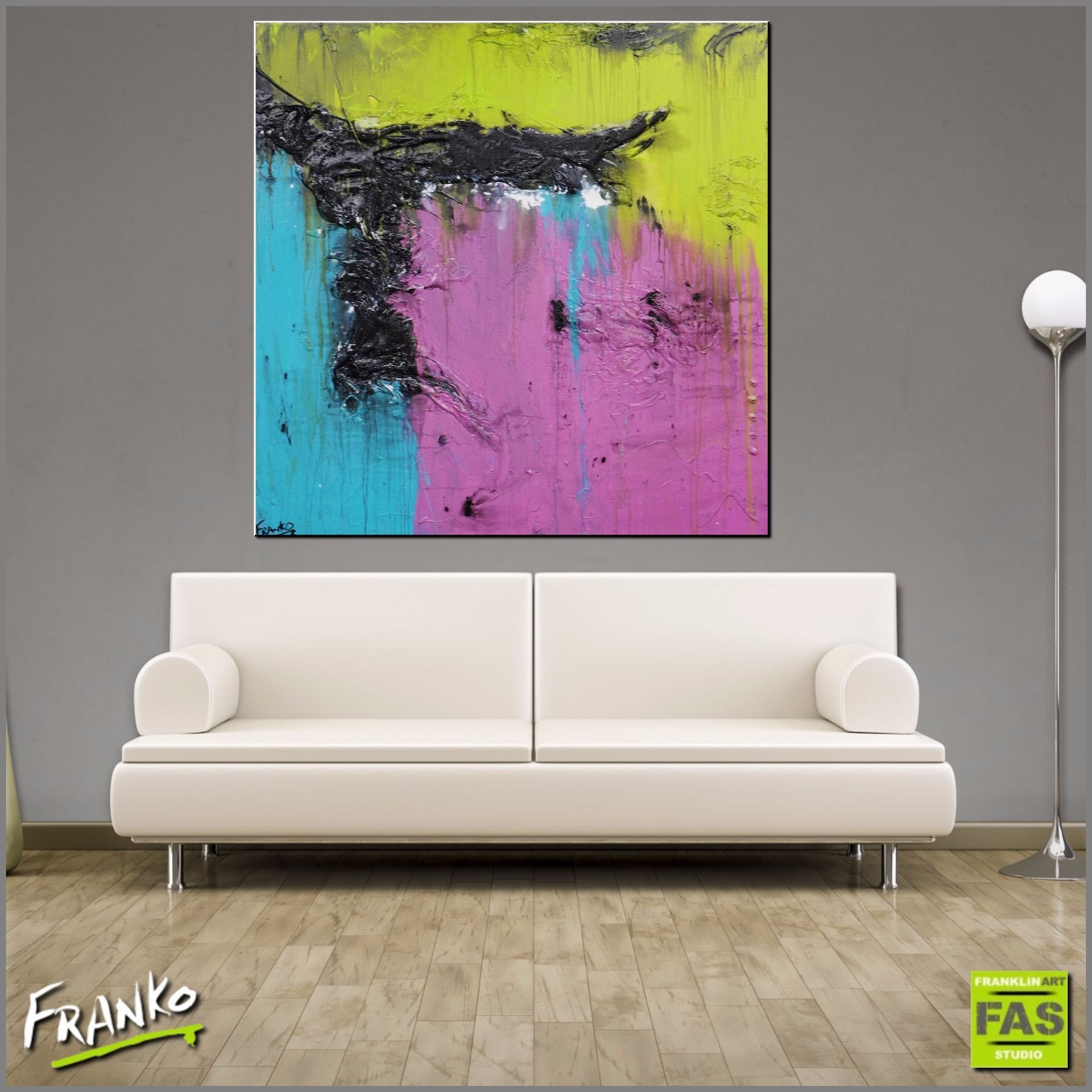 1800x1800 Pastel Patch 100cm X 100cm Blue Purple Green Abstract Painting - Purple And Green Painting