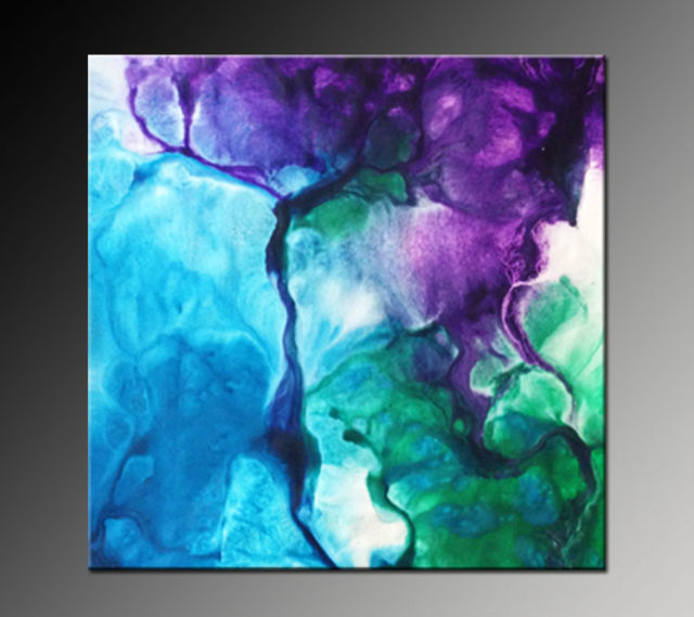 640x569 Art Collection On Ebay! - Purple And Green Painting