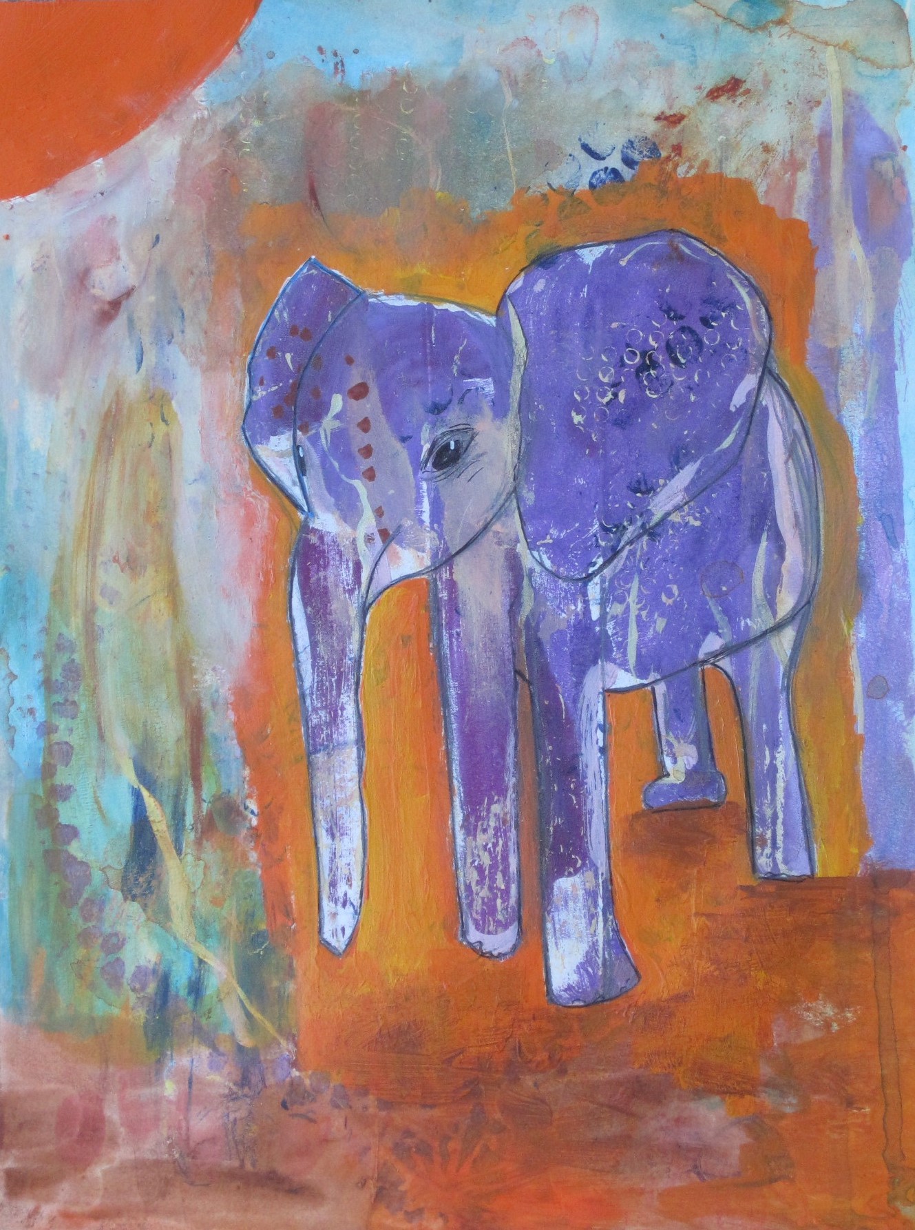 1329x1786 October 2017 Wake Up Princess - Purple Elephant Painting
