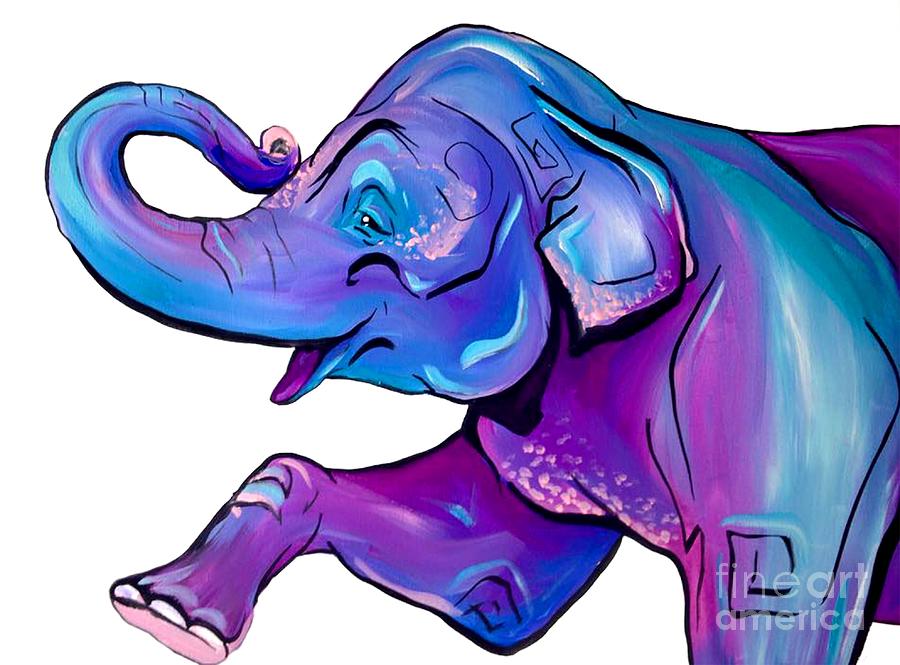 900x665 Purple Elephant Painting By Abbi Kay - Purple Elephant Painting