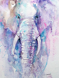228x300 Purple Elephant Paintings Fine Art America - Purple Elephant Painting