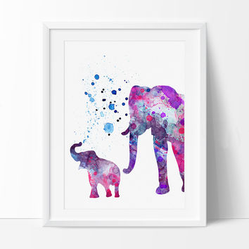354x354 Shop Elephant Watercolor Painting On Wanelo - Purple Elephant Painting
