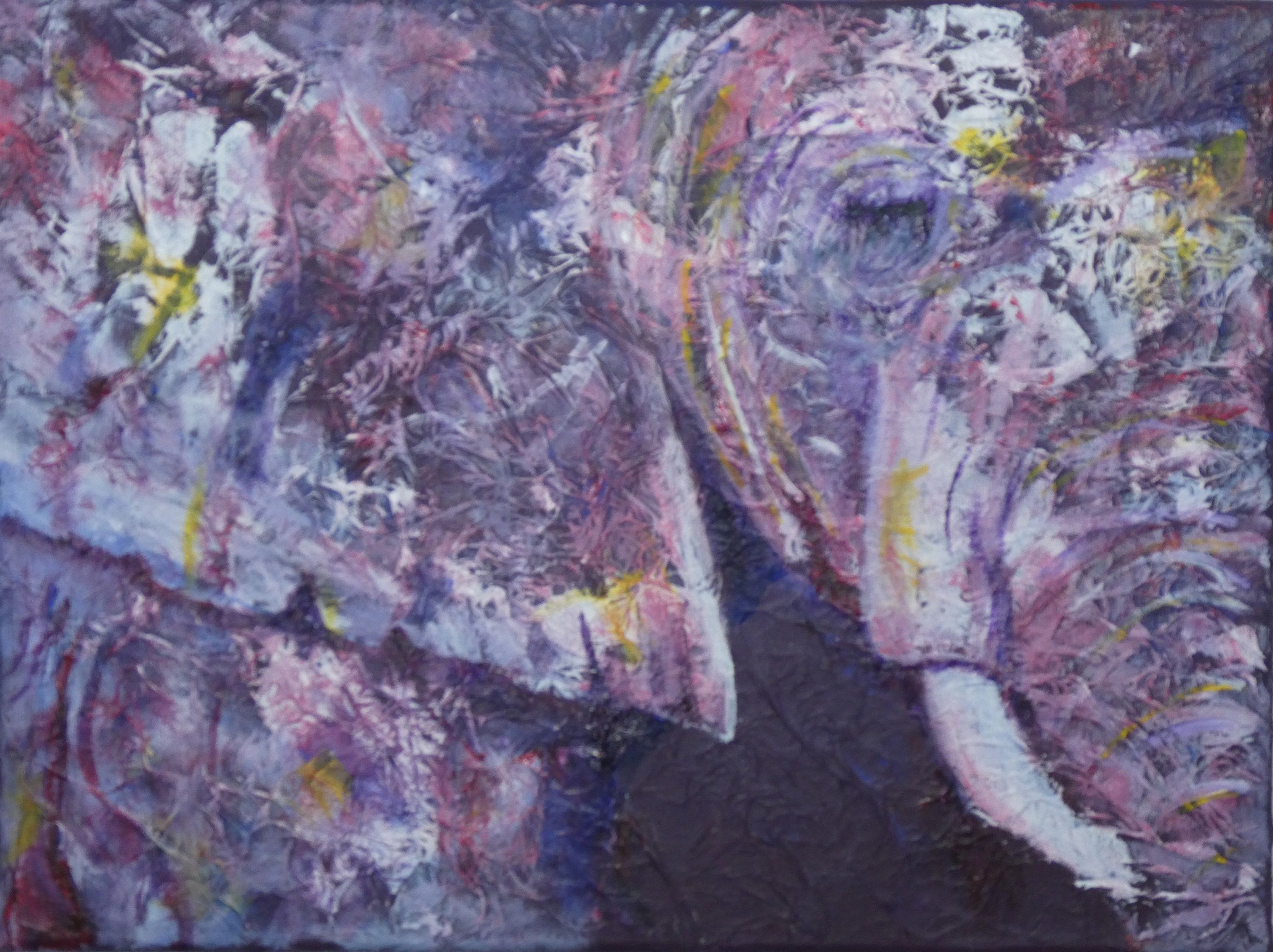 3000x2244 Acrylic Elephant Canvas Painting, Purple Elephant Home Decor - Purple Elephant Painting