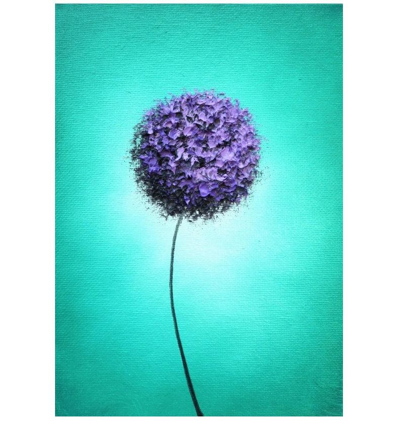 790x833 Original Painting, Abstract Art Flower Painting, Modern Art - Purple Flower Painting