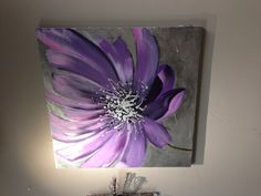 236x177 Purple Flower Original Abstract Acrylic Wall Painting - Purple Flower Painting