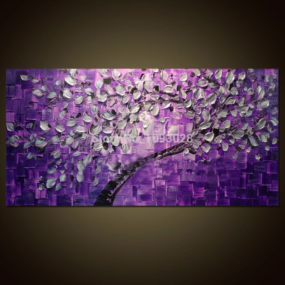 Purple Flower Painting Canvas