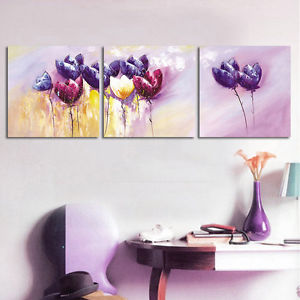 300x300 Canvas Abstract Purple Flower Wall Art Painting Picture Home Decor - Purple Flower Painting Canvas