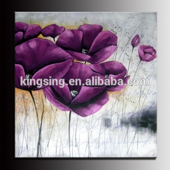 350x350 Hand Painted Canvas Oil Painting Home Decor Wall Art Picture - Purple Flower Painting Canvas
