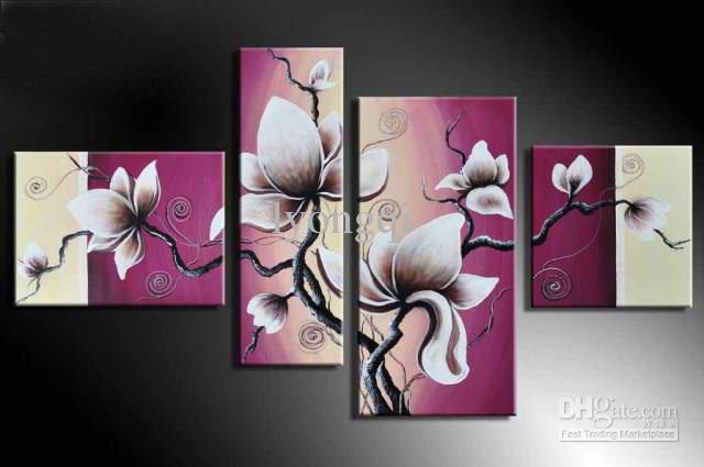 640x425 2018 Hand Painted Hi Q Modern Wall Art Home Decorative Abstract - Purple Flower Painting Canvas