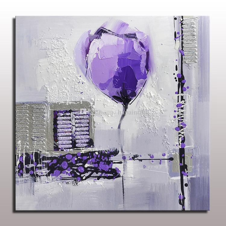 750x750 2018 Hotselling Handmade Decorative Purple Flower Painting Acrylic - Purple Flower Painting Canvas